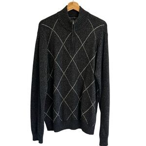 Davis Squire Mens Cashmere Wool Argyle Sweater Sz L Preppy Quiet Luxury Casual